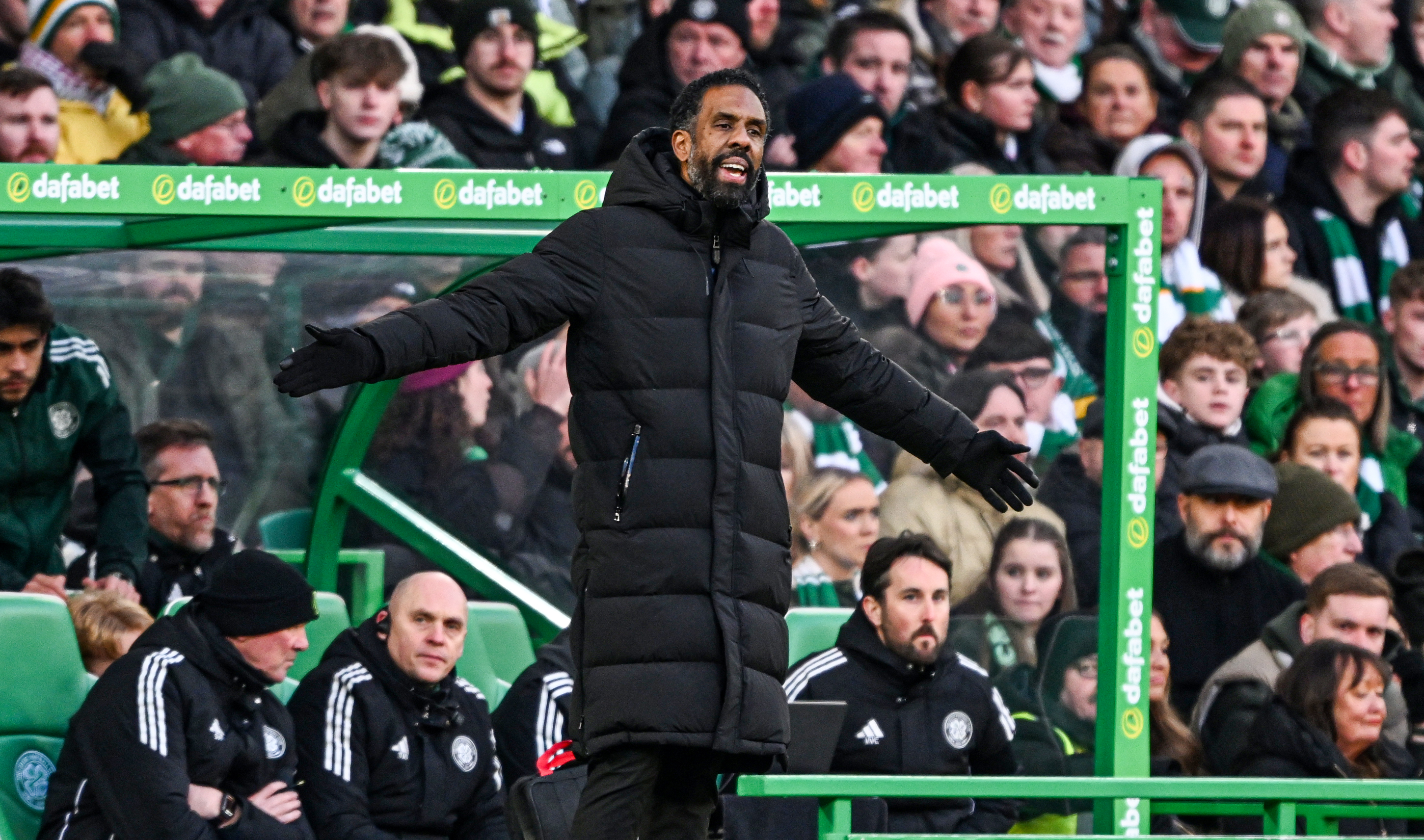 GLASGOW, SCOTLAND - JANUARY 03: Celtic Manager Wilfried Nancy during a William Hill Premiership match between Celtic and Rangers at Celtic Park, on January 03, 2026, in Glasgow, Scotland. (Photo by Rob Casey/SNS Group via Getty Images)