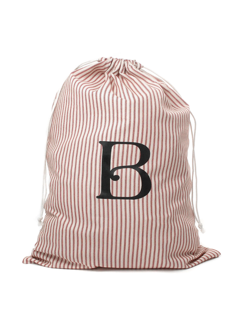 Monogrammed RED Striped Laundry Bag