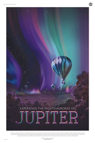 NASA Space Poster - Jupiter Auroras