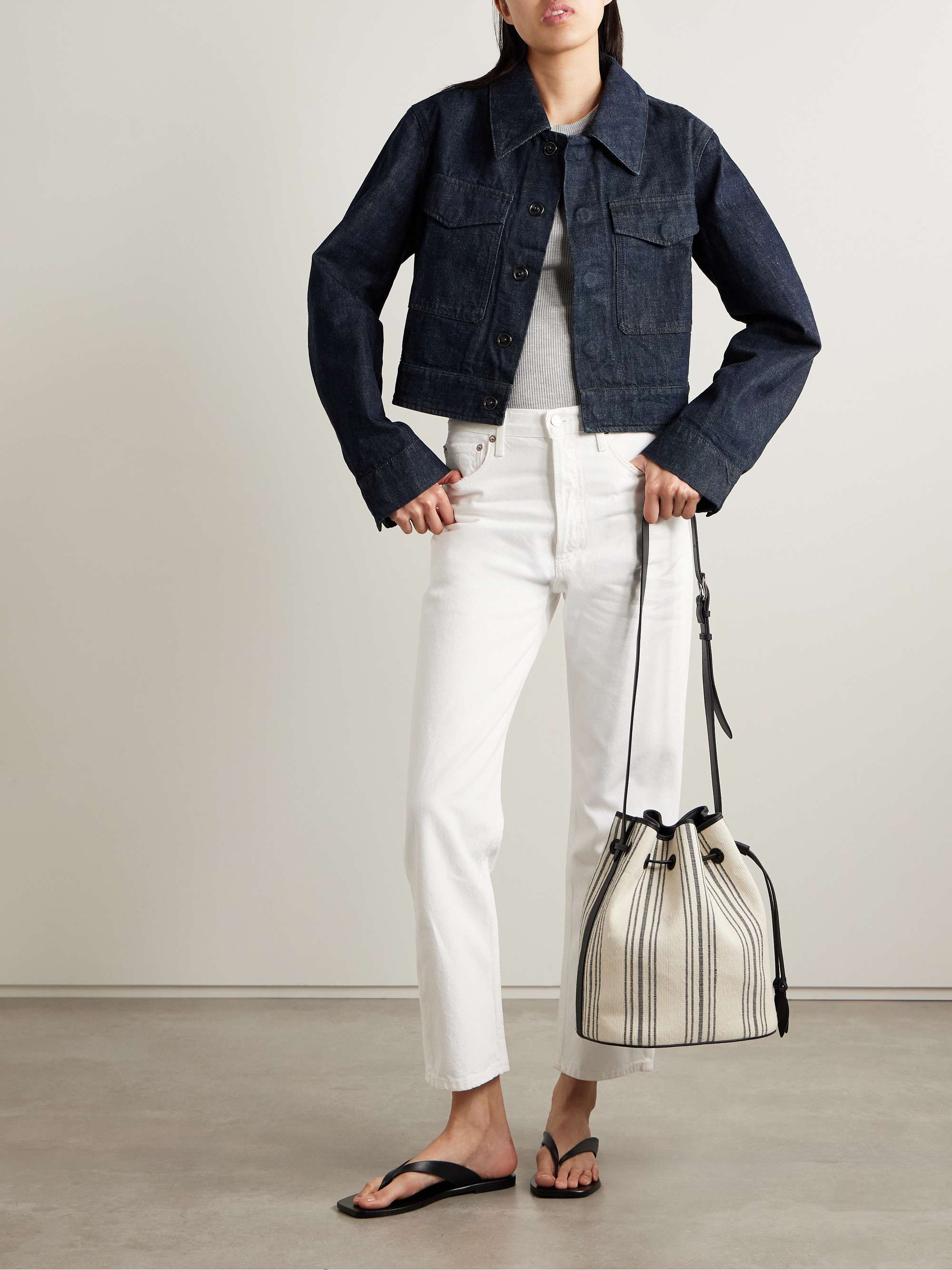 '90s Pinch Waist Cropped High-Rise Straight-Leg Jeans