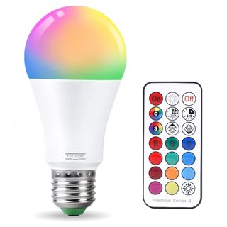 Colour changing light bulb with remote