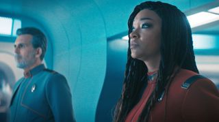 Michael Burnham receives a reprimand in the "Star Trek: Discovery" Season 4, episode 8, entitled "All In"