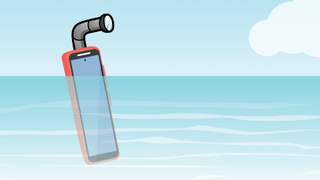 Vector graphic of a phone with a periscope