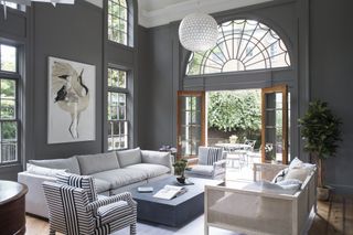 Gray living room by Fowlkes Studio