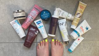 Beauty Editor testing the best foot creams
