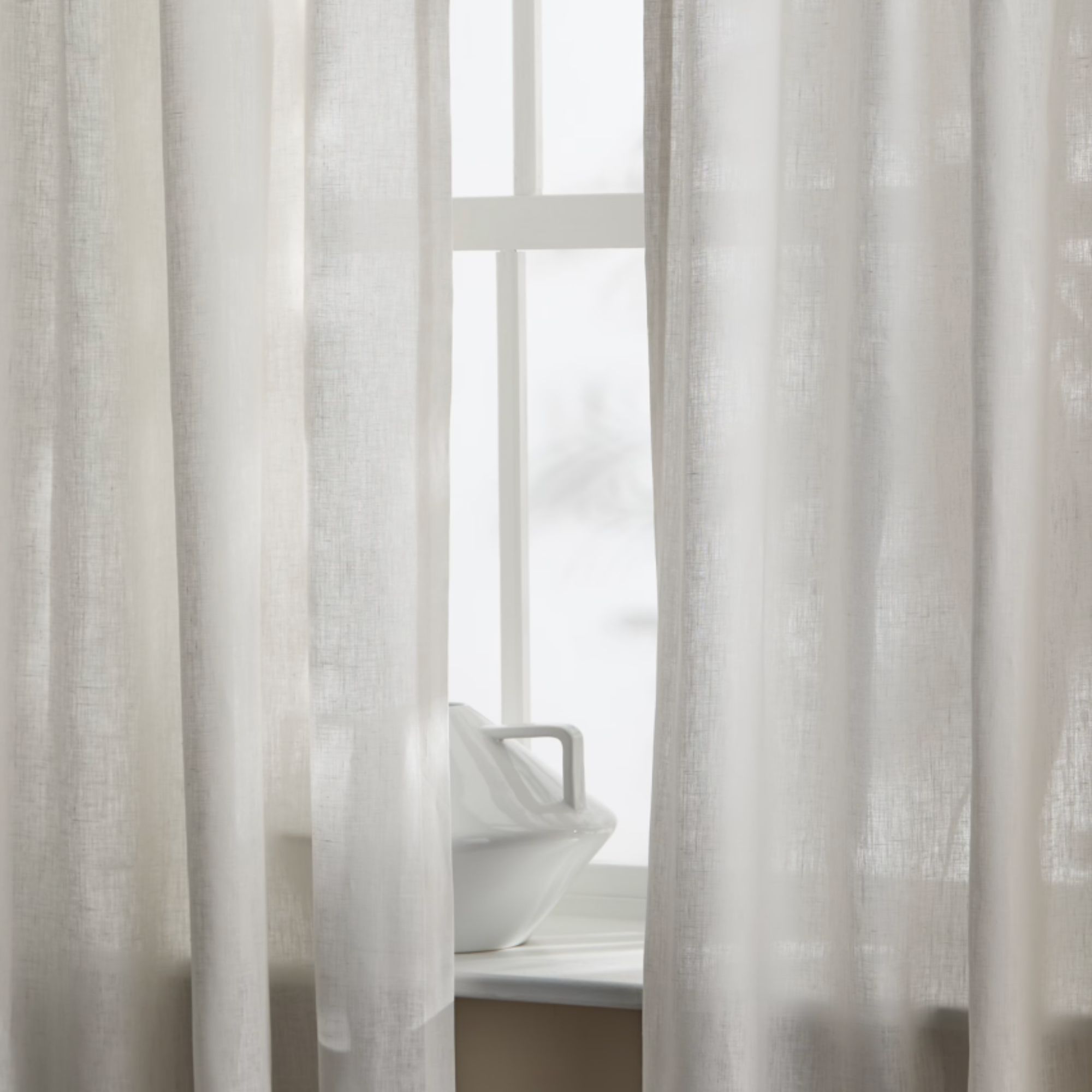 Sheer Linen Tab Top Curtains