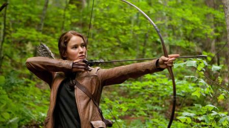 Jennifer Lawrence as Katniss in The Hunger Games