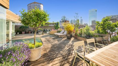 Rooftop deck in New York City
