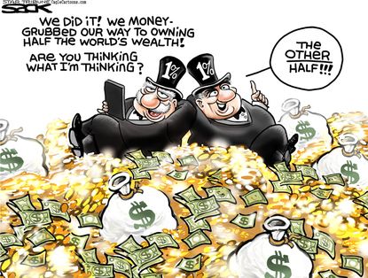 Editorial cartoon economy wealth