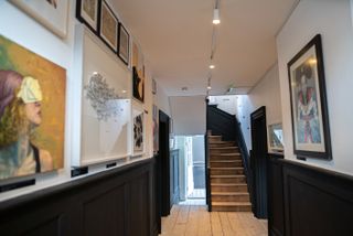 Artworks on walls at new Sarabande foundation studios Tottenham London