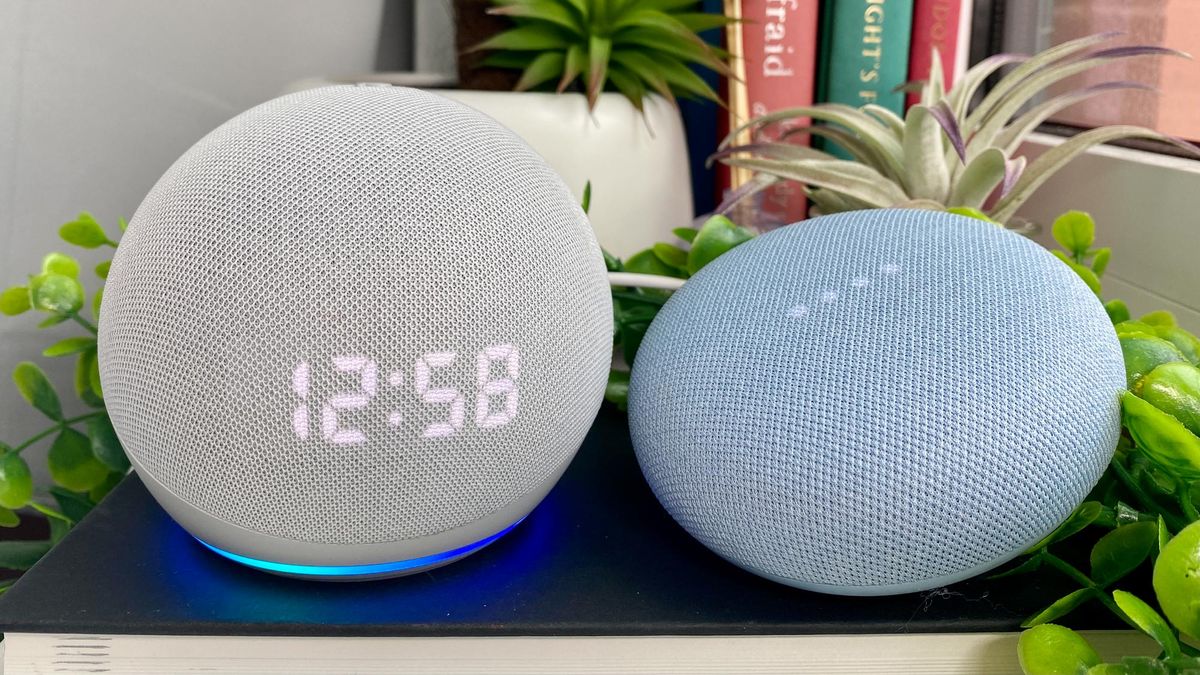 Echo Dot 4th Gen with clock | Smart speaker with powerful bass, LED display  and Alexa (Blue)
