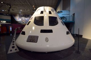 Lockheed Martin's full-scale Orion Human Engineering Structural Mockup was to used for crew-interface activities. It is now on exhibit at Space Center Houston.