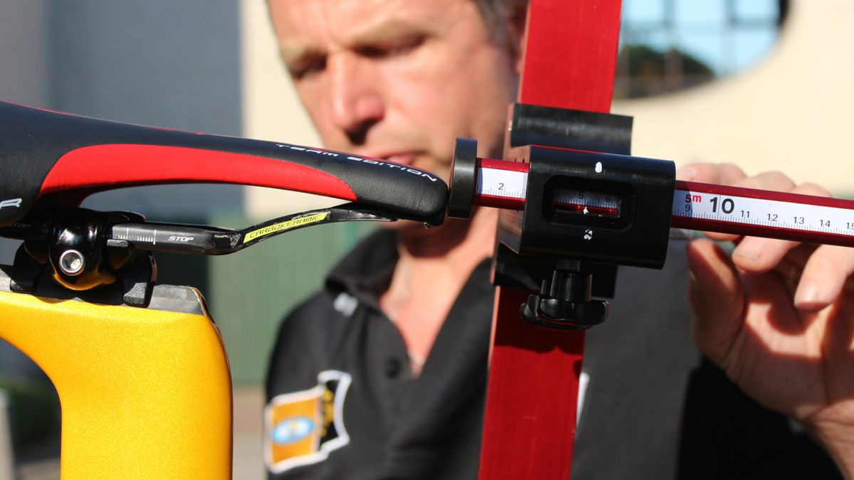 This BIKEsettings.com tool keys off of the bottom bracket for saddle setback measurement