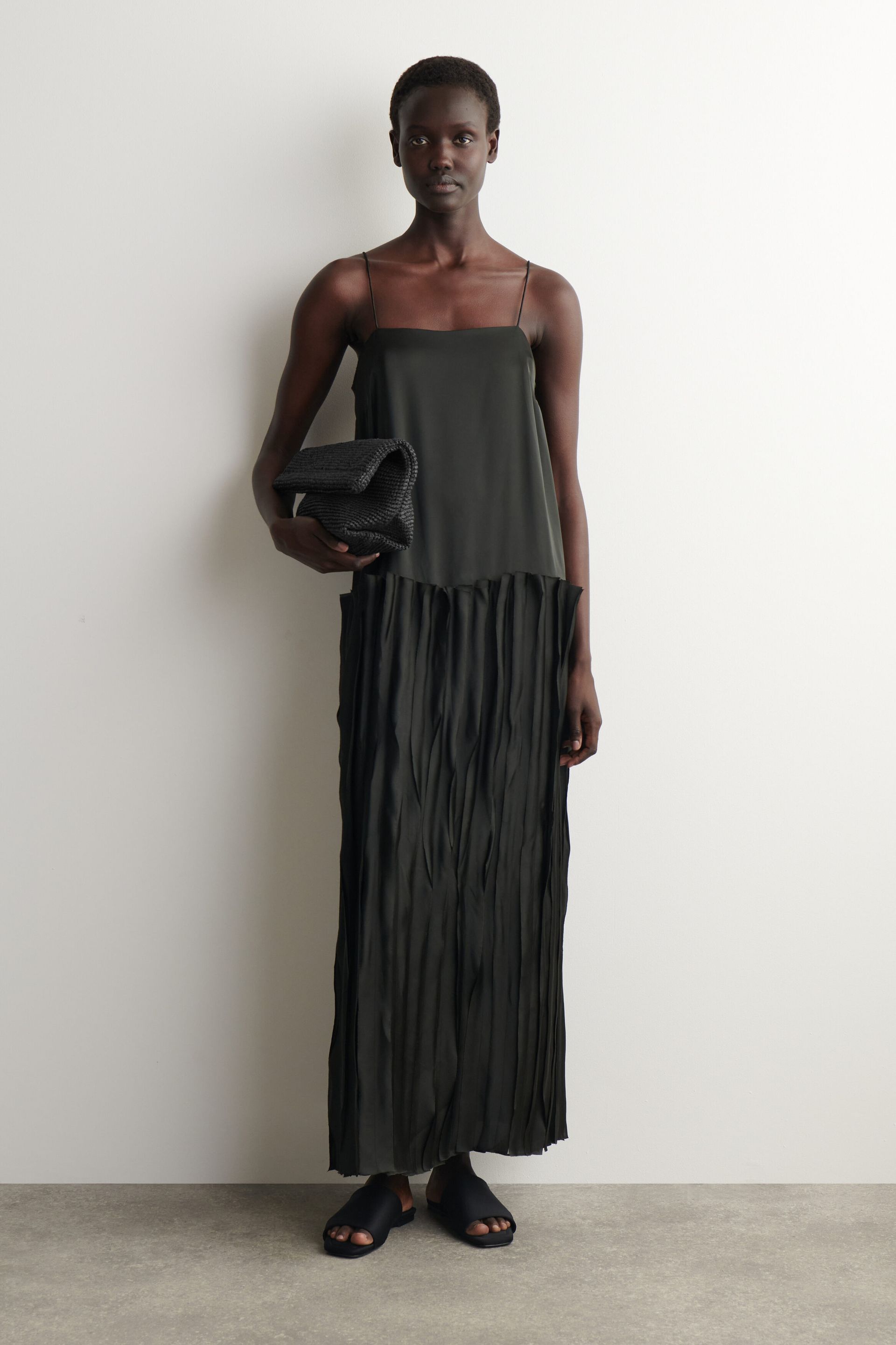 AppliquÉd Paneled Midi Dress