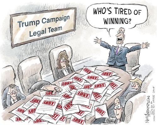 Political Cartoon U.S. Trump election lawsuits