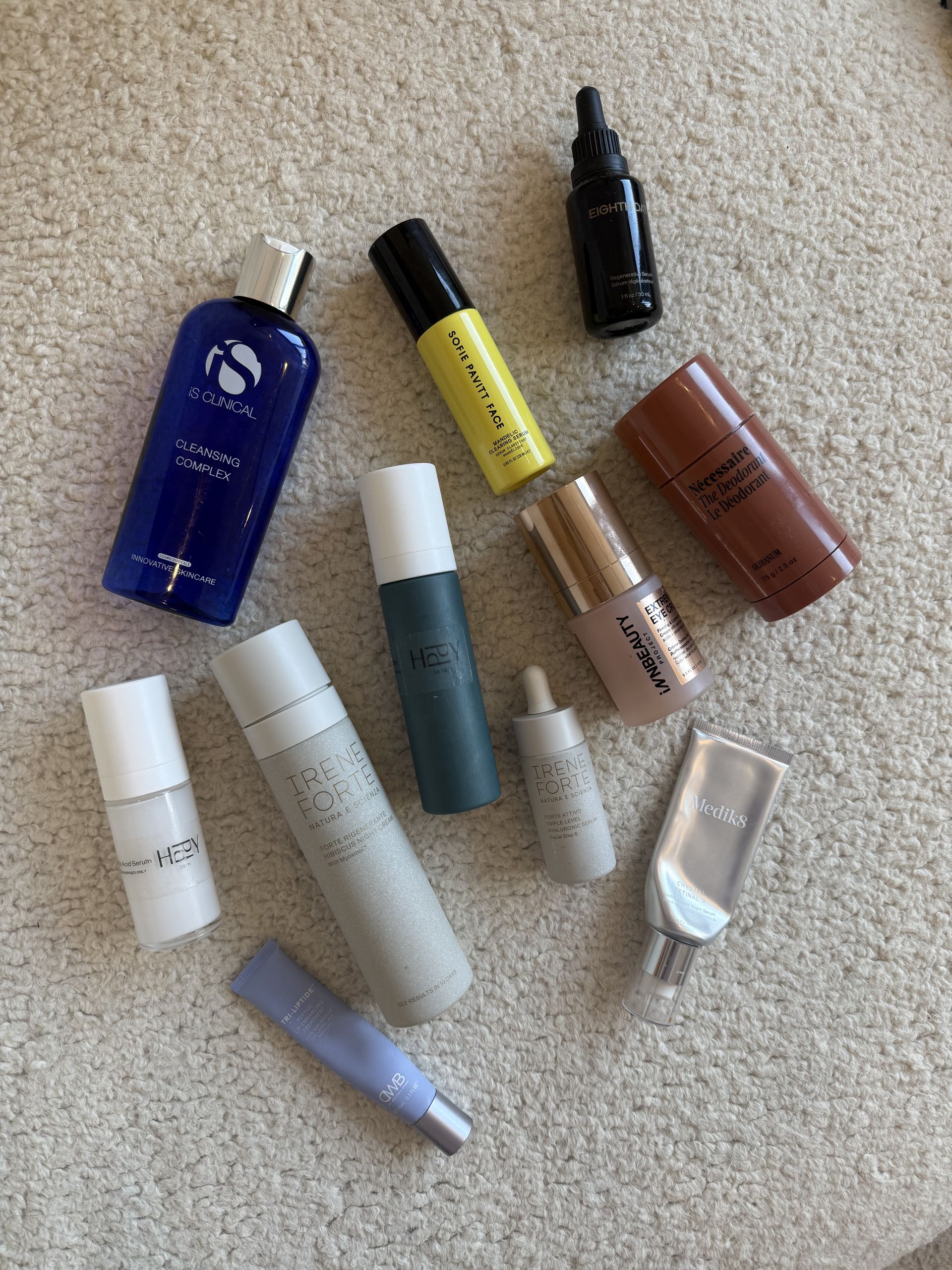 Photo of Jamie Schneider's empty skincare products