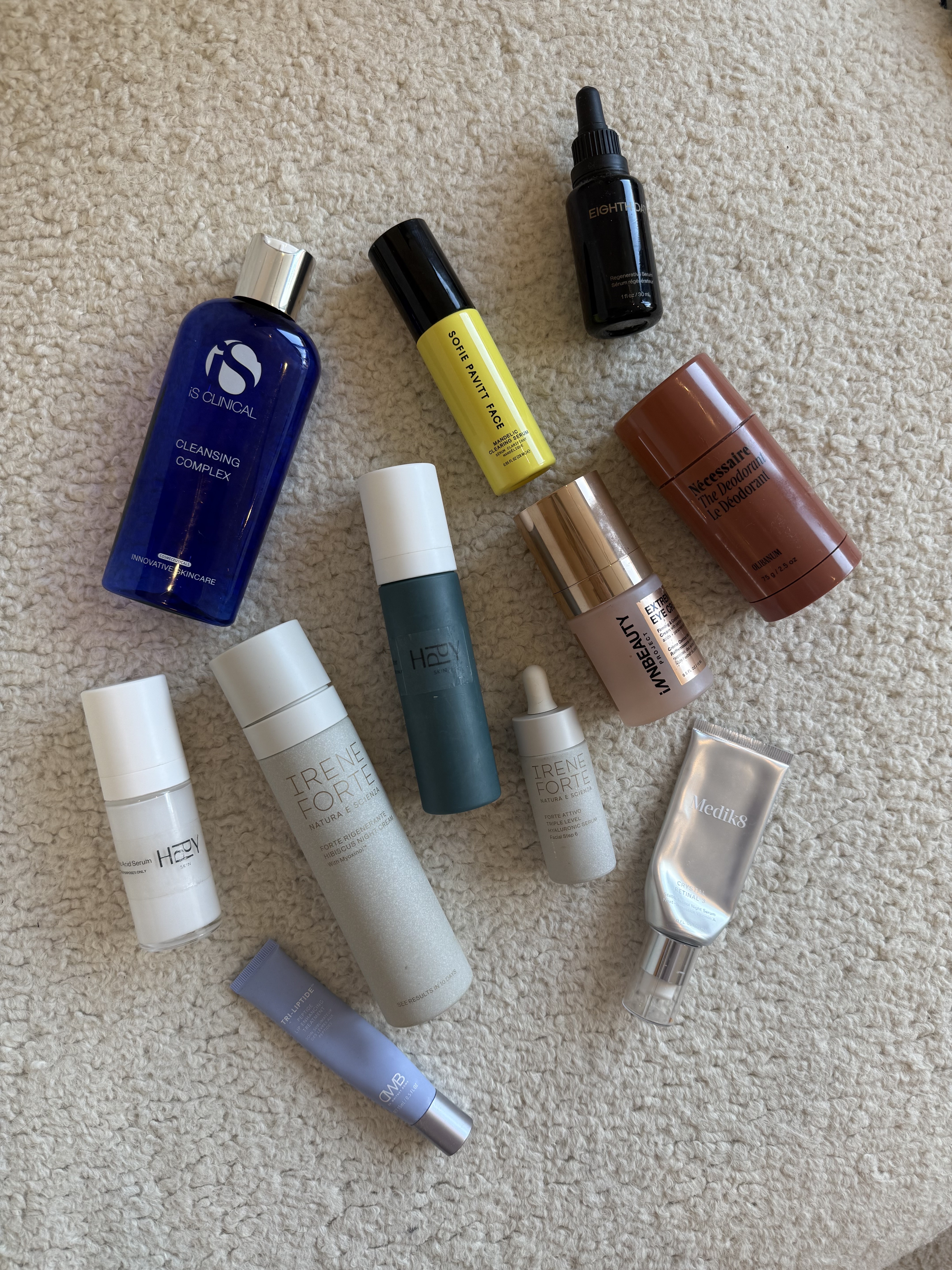 Photo of Jamie Schneider's empty skincare products