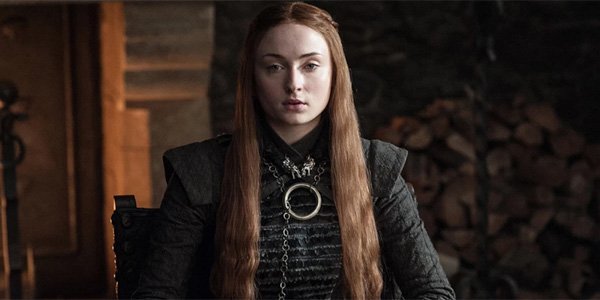 sophie turner in game of thrones season 8 as the queen of the North