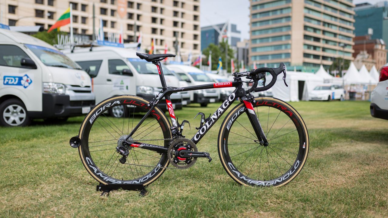 UAE-Team Emirates' Colnago V2-R with Campagnolo Super Record EPS and Bora Ultra wheels