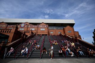 General view outside the stadium prior to the Premier League match between Aston Villa and West Ham United at Villa Park on August 28, 2022 in Birmingham, England.