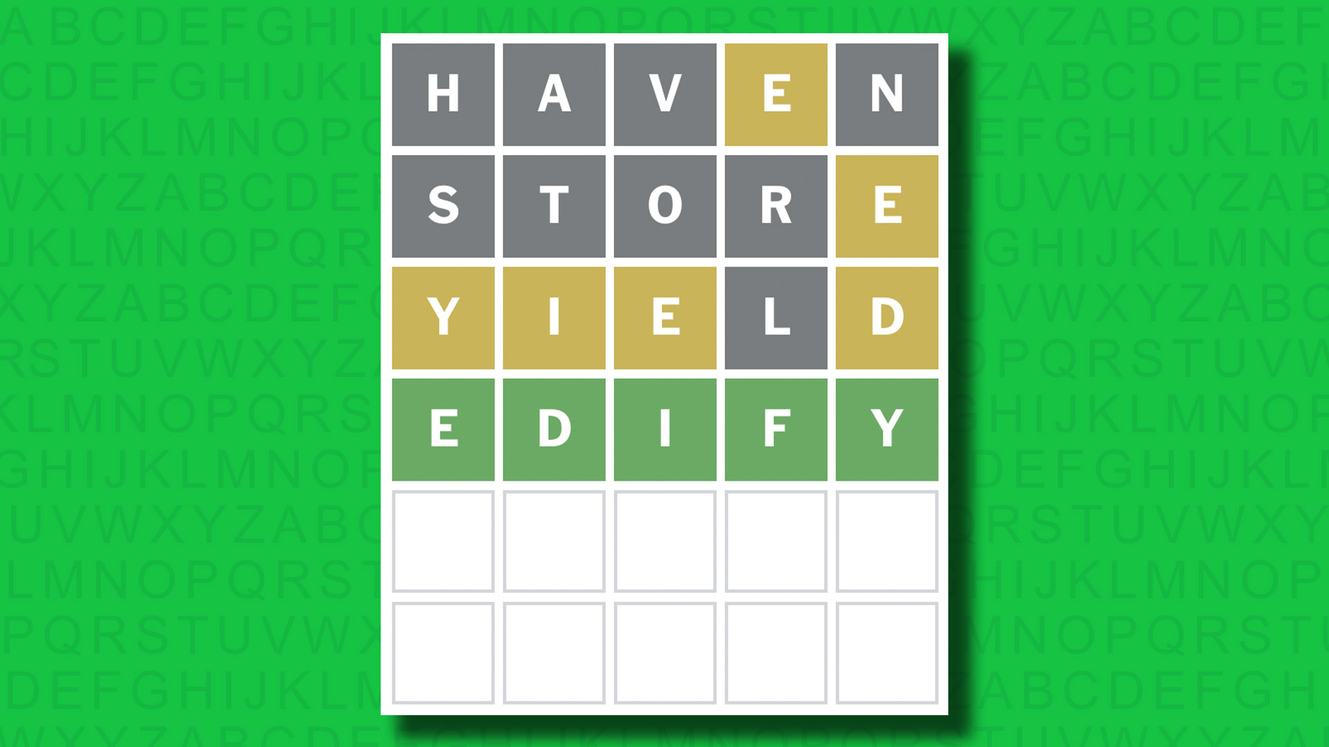 NYT Wordle answer for game 1448 on a green background