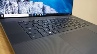 A closeup of the Dell XPS 17's keyboard