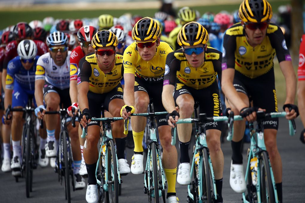 Mike Teunissen in the Jumbo-Visma train at the Tour de France