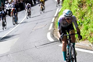 Pello Bilbao (Bahrain Victorious) on the attack on the second stage of the Tour de France