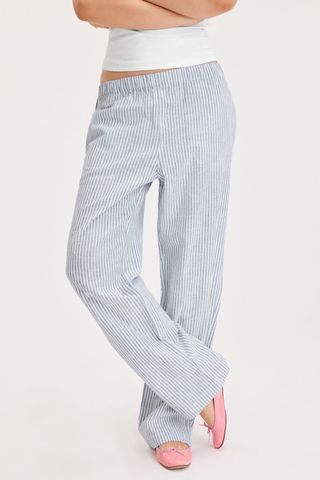 Relaxed Fit Linen Blend Trousers