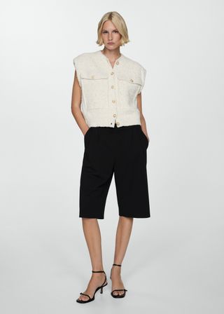 Pleated Bermuda Shorts