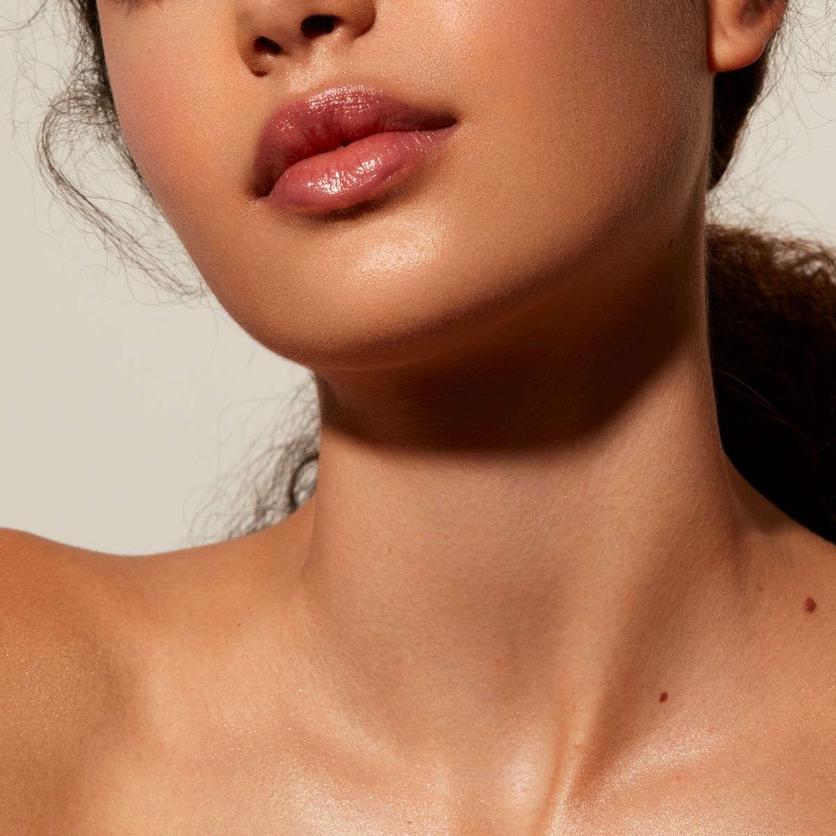 Image of a woman's nasolabial area of her face