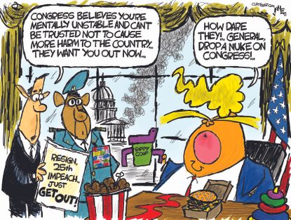 Political Cartoon U.S. Trump Capitol riot congress 25th amendment