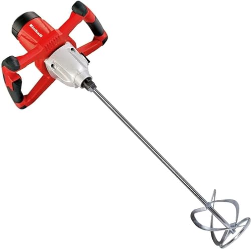 Einhell 4258555 Te-Mx 1600-2 Ce Paint and Plaster Mixer | 1600w, Speed Control, M14 Stirring Tool Mount, 133mm Diameter Stirrer | Electric Mixing Paddle for Paint, Plaster, Cement, Concrete and Mortar, Black / Red