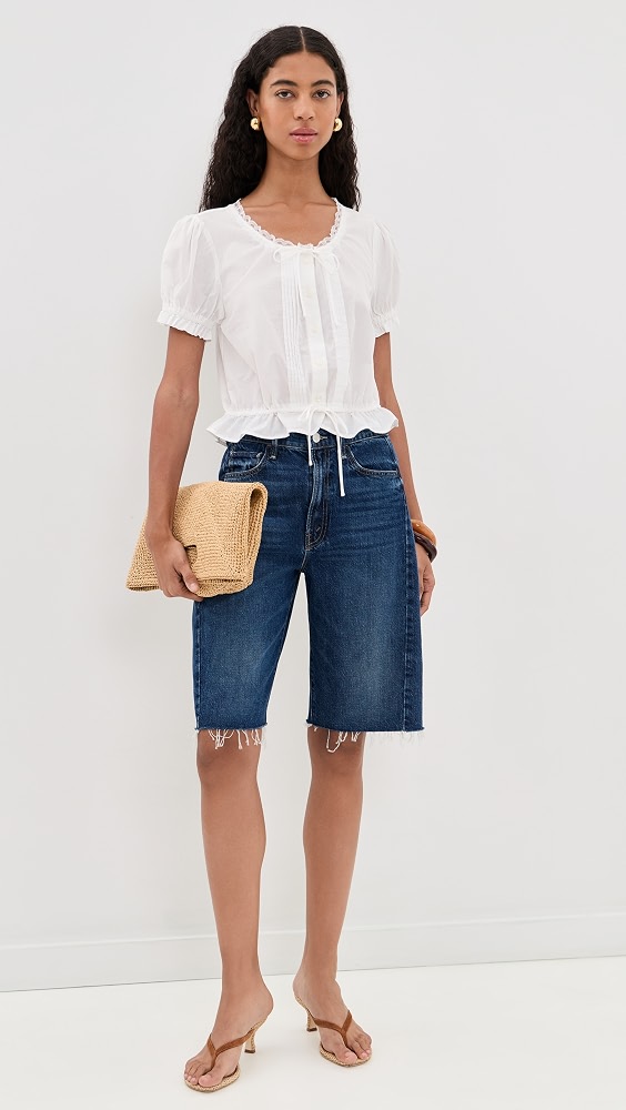MOTHER The Love Letter Puff Blouse - White