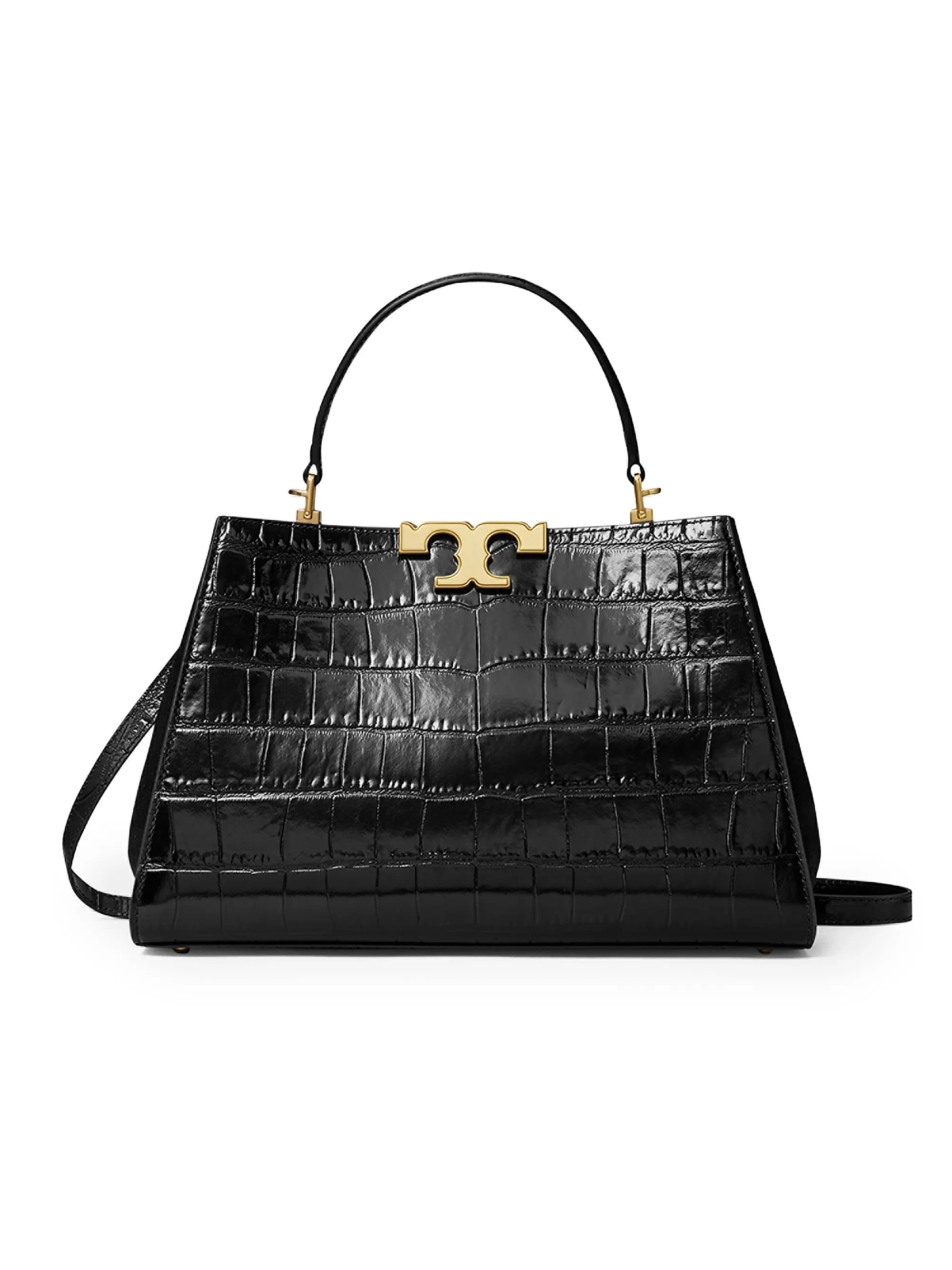 Eleanor Croc-Embossed Leather Satchel