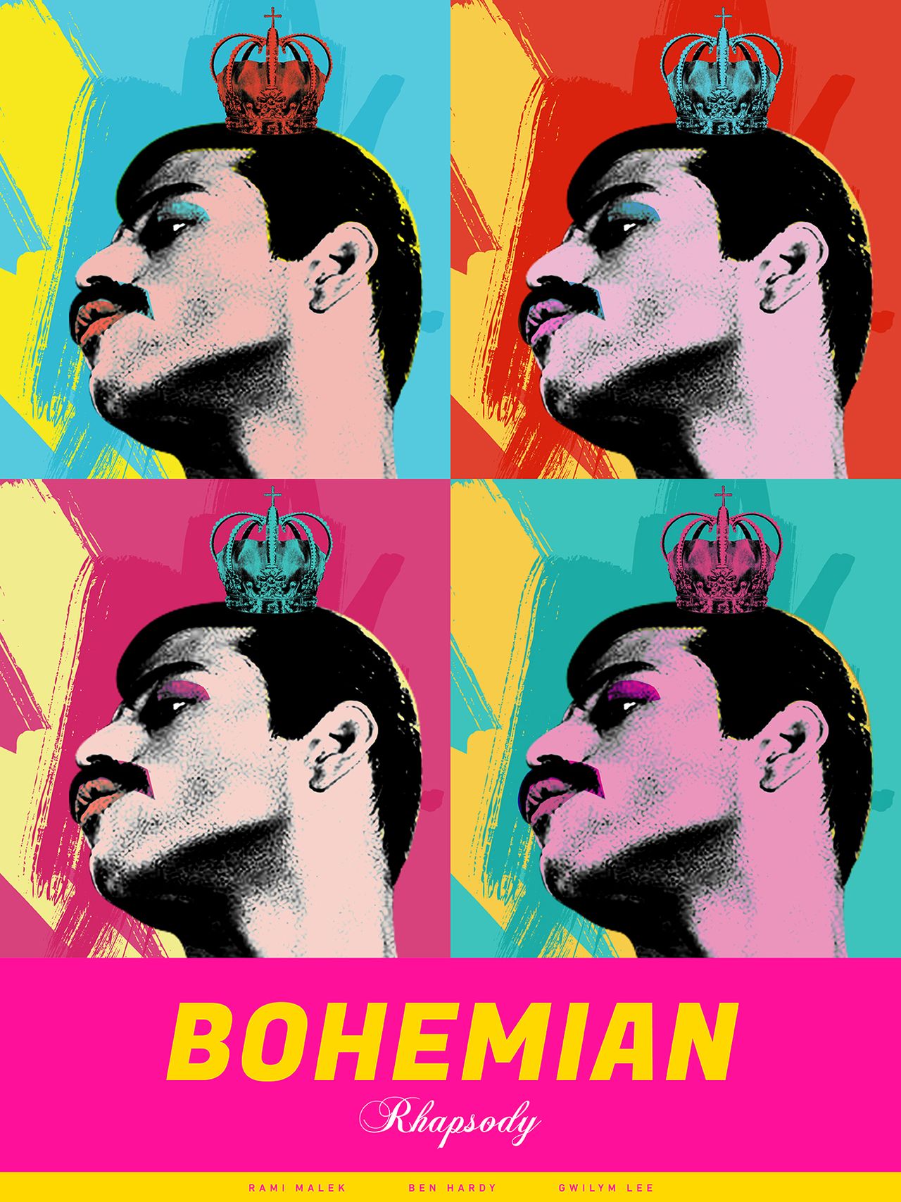 Alice Lee found a similarity between Freddie Mercury and Andy Warhol when creating her vibrant poster