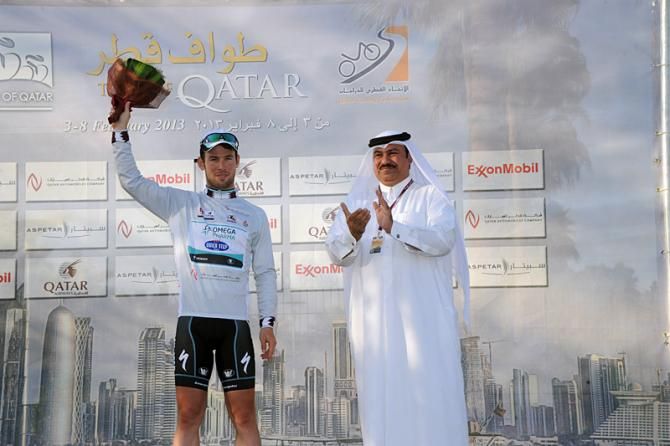 Mark Cavendish (Omega Pharma-Quick Step) leads the points classification.