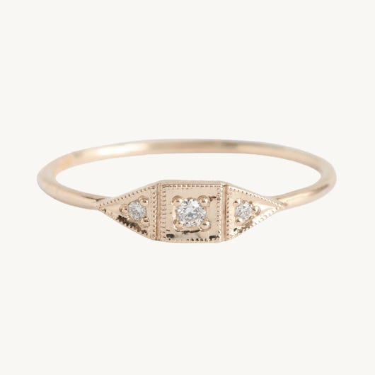 Baby Deco Ring - 14k Rose Gold - 10