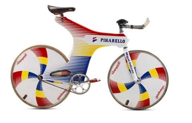 On September 2, 1994 Miguel Indurain used this Pinarello track bike to set a new hour record of 53.040km, breaking the record of 52.713km set by Graeme Obree earlier that year