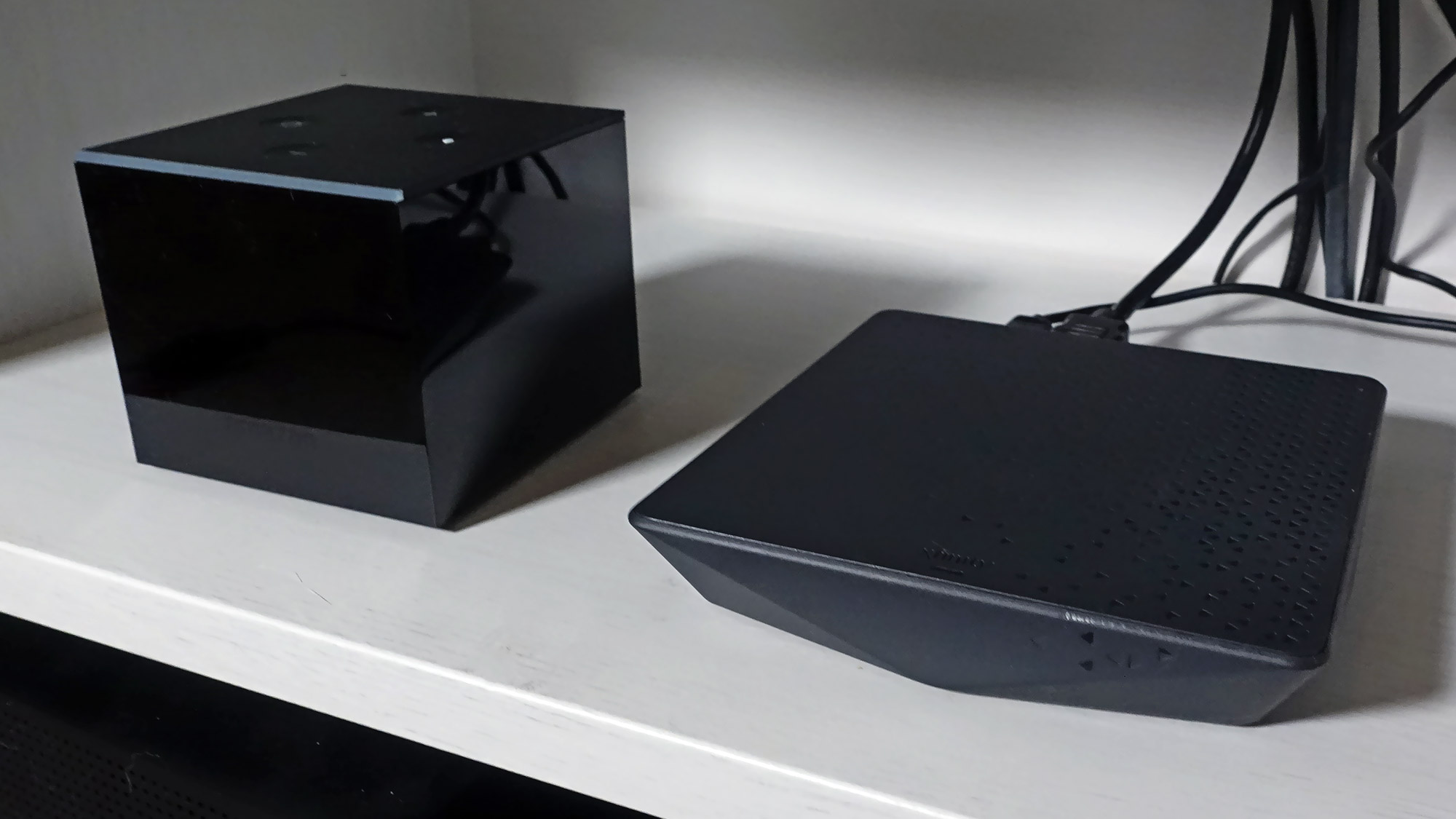 Xfinity Flex next to Fire TV Cube