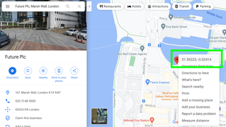 How to find coordinates on Google Maps desktop - desktop showing coordinates