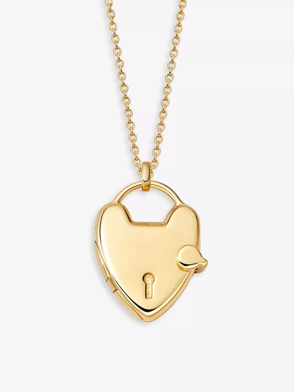Biography Heart 18ct Yellow Gold Vermeil Locket Necklace