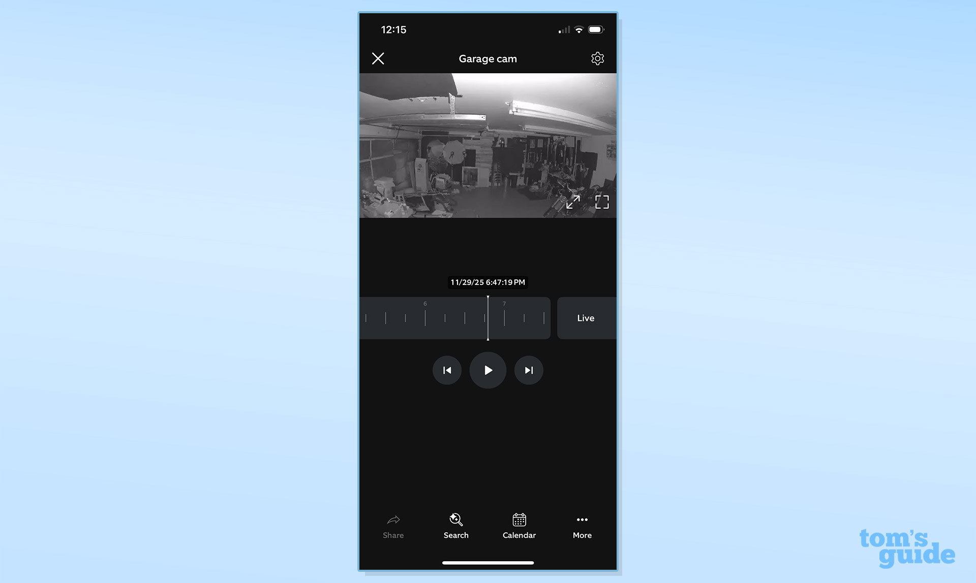 Screenshot of the Ring Indoor Cam Plus app