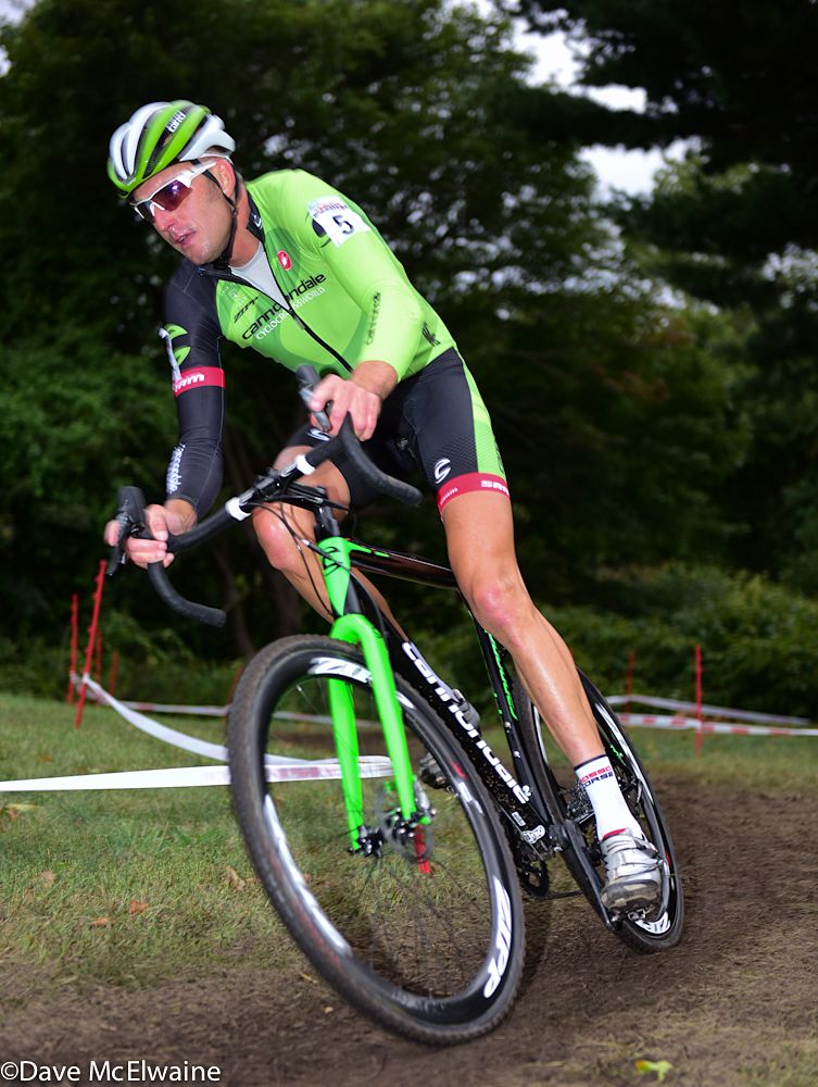 Ryan Trebon (Cannondale) found himself well behind the leaders after on lap