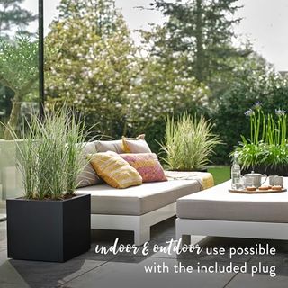 Elho Vivo Next Square 30 - Large Planter for Indoor & Outdoor - 100% Recycled Plastic - L 29.5 X H 29.5 Cm - Black/living Black