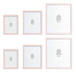 Habitat Pack of 6 Pink Wooden Picture Frames