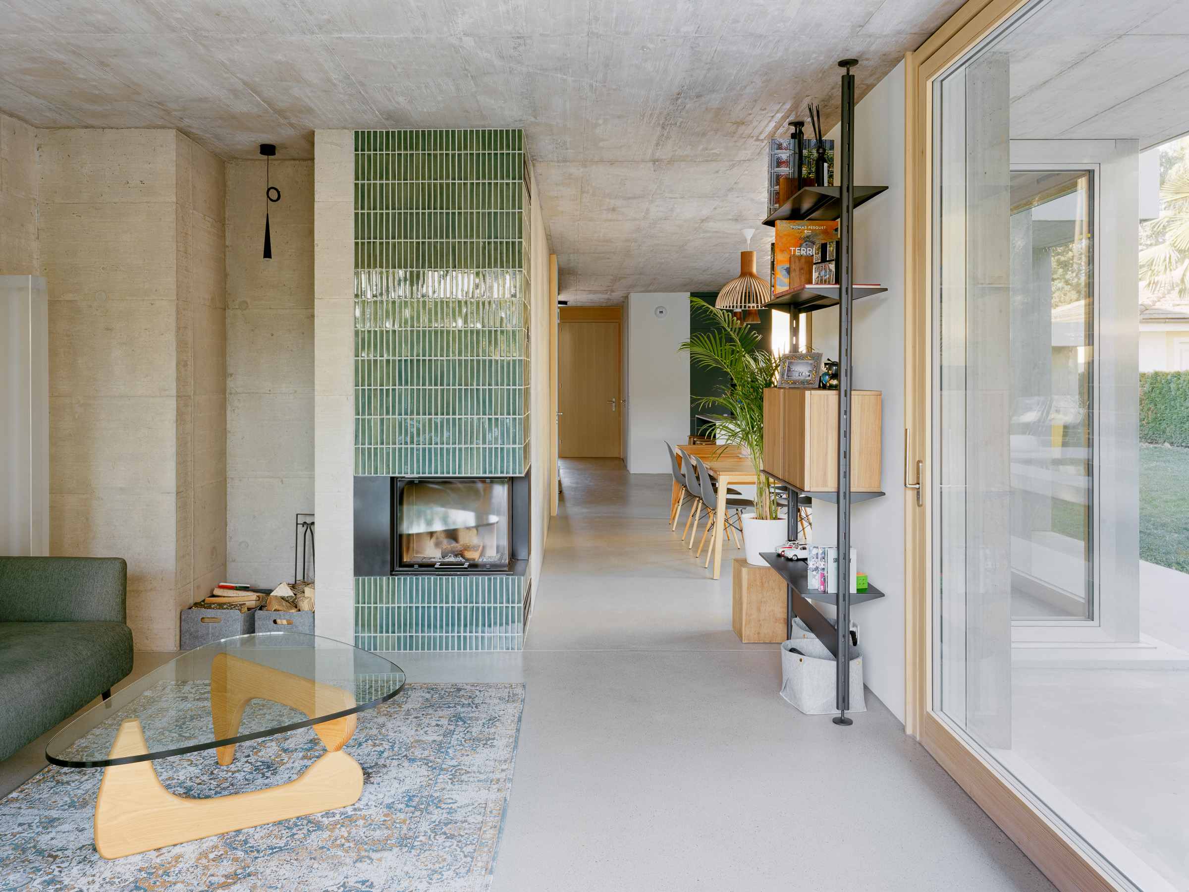 The living area, looking back towards the kitchen