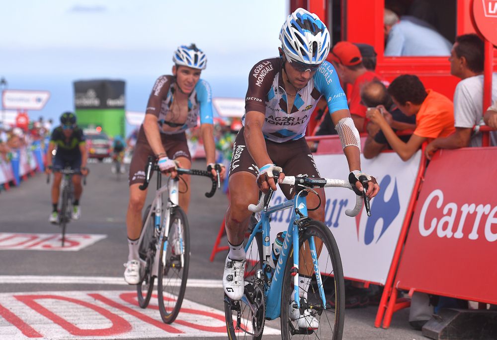 Domenico Pozzovivo at the stage 5 finish ahead of AG2R La Mondiale teammate Romain Bardet