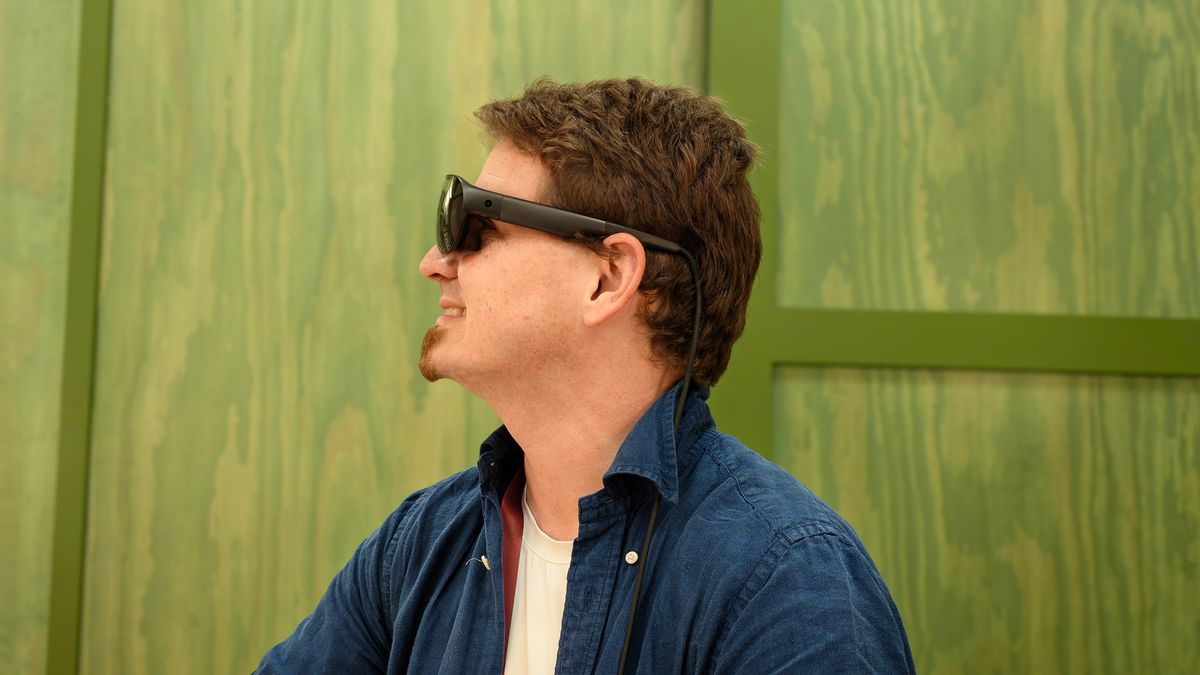 Wearing the large-sized Meta VR Glasses