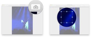 Open the file you want to crop in Preview, click the Show Markup Toolbar button, and then Click, hold, and drag on the fil to create a selection.